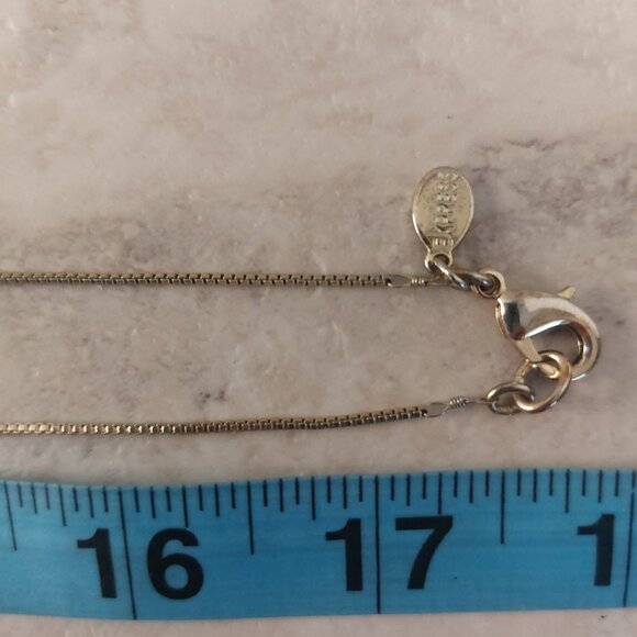 Express Faux Turquoise Necklace Long Gold Rectangle Minimalist Reversible EUC - Picture 7 of 10